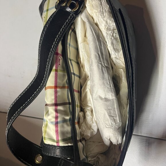 2007 Coach Bleecker Black Leather Shoulder Bag Purse Brass Hardware - Picture 7 of 10